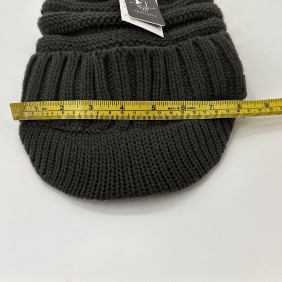 NWT Forbusite Fleece Lined Knit Slouchy Beanie Winter Hat with Visor Gray - Picture 10 of 10